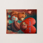 cartoon van beer van valentijns  puzzel legpuzzel (Horizontaal)