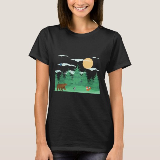 Cartoon van Beer vlindervogel van  T-shirt (Voorkant)