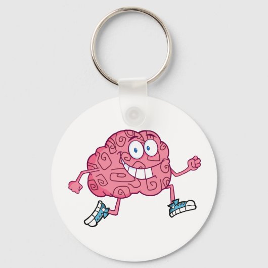 Cartoon van brein uitvoeren sleutelhanger (Voorkant)