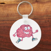Cartoon van brein uitvoeren sleutelhanger (Voorkant)