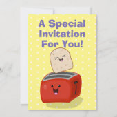 Cartoon van broodroosterontbijt kaart (Achterkant)