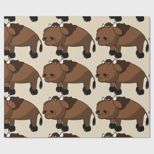 cartoon van buffels cadeaupapier (Vlak)