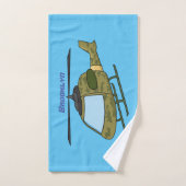 Cartoon van camoflage-helikopters van het vliegenl bad handdoek (Handdoek)