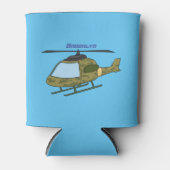 Cartoon van camoflage-helikopters van het vliegenl blikjeskoeler (Voorkant)