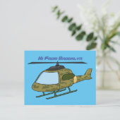 Cartoon van camoflage-helikopters van het vliegenl briefkaart (Staand voorkant)