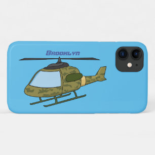 Cartoon van camoflage-helikopters van het vliegenl Case-Mate iPhone case