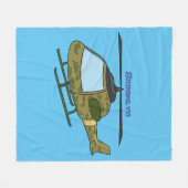 Cartoon van camoflage-helikopters van het vliegenl fleece deken (Voorkant (Horizontaal))