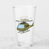 Cartoon van camoflage-helikopters van het vliegenl glas (Achterkant)