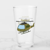 Cartoon van camoflage-helikopters van het vliegenl glas (Voorkant)