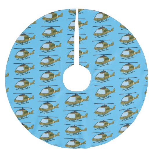 Cartoon van camoflage-helikopters van het vliegenl kerstboom rok (Voorkant)