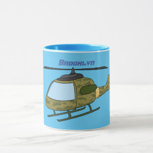Cartoon van camoflage-helikopters van het vliegenl mok