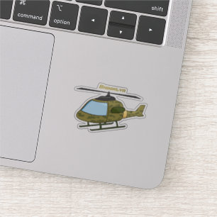 Cartoon van camoflage-helikopters van het vliegenl sticker