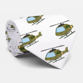 Cartoon van camoflage-helikopters van het vliegenl stropdas (Opgerold)