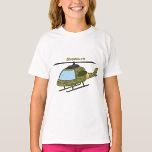 Cartoon van camoflage-helikopters van het vliegenl t-shirt