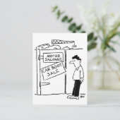 Cartoon van Car Boot Sale op een autokerkhof Briefkaart (Staand voorkant)