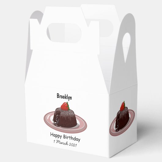 Cartoon van chocolade lava bedankdoosjes (Geopend)