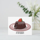Cartoon van chocolade lava briefkaart (Staand voorkant)