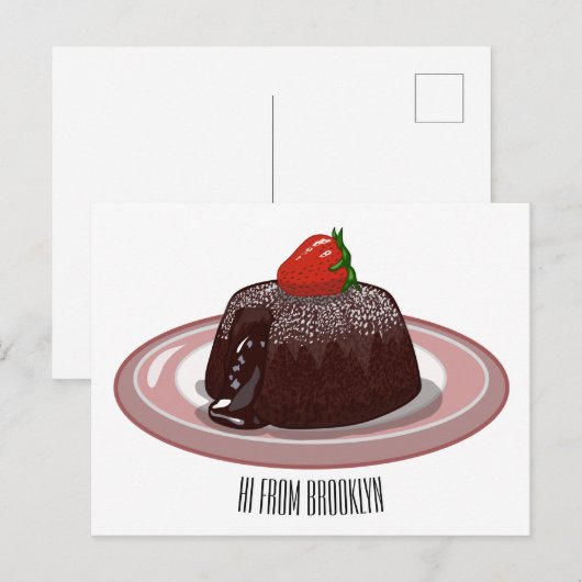 Cartoon van chocolade lava briefkaart (Voorkant / Achterkant)