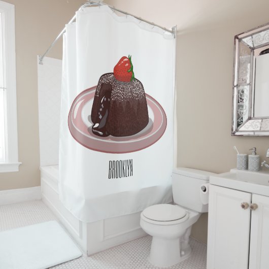 Cartoon van chocolade lava douchegordijn (In situ)