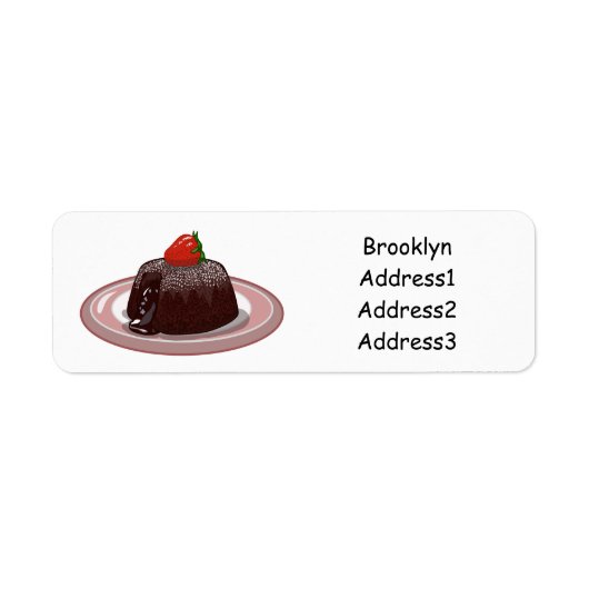 Cartoon van chocolade lava etiket (Voorkant)