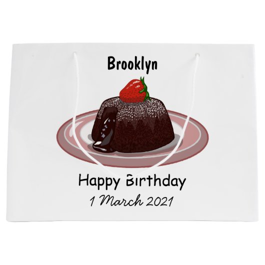 Cartoon van chocolade lava groot cadeauzakje (Voorkant)