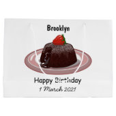 Cartoon van chocolade lava groot cadeauzakje (Achterkant)