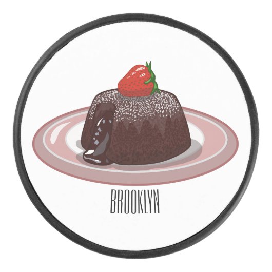 Cartoon van chocolade lava hockey puck (Voorkant)