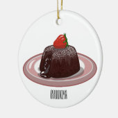 Cartoon van chocolade lava keramisch ornament (Links)