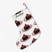 Cartoon van chocolade lava kleine kerstsok (Achterkant (Hangend))