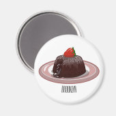 Cartoon van chocolade lava magneet (Voorkant / Achterkant)