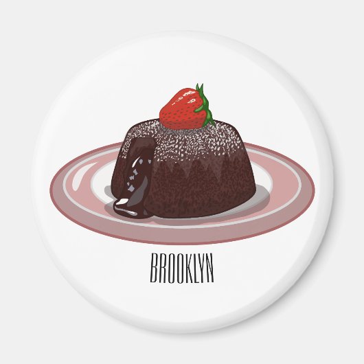 Cartoon van chocolade lava magneet (Voorkant)