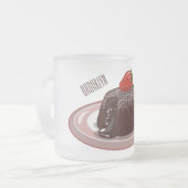 Cartoon van chocolade lava matglas koffiemok (Voorkant links)