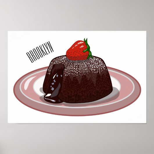 Cartoon van chocolade lava poster (Voorkant)