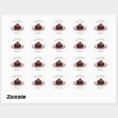 Cartoon van chocolade lava ronde sticker (Vel)