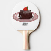 Cartoon van chocolade lava tafeltennisbatje (Achterkant)