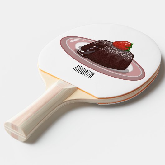 Cartoon van chocolade lava tafeltennisbatje (Voorkant Gekanteld)