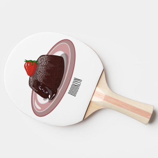 Cartoon van chocolade lava tafeltennisbatje (Zijkant)