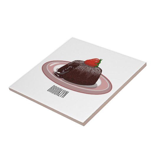 Cartoon van chocolade lava tegeltje (Zijkant)