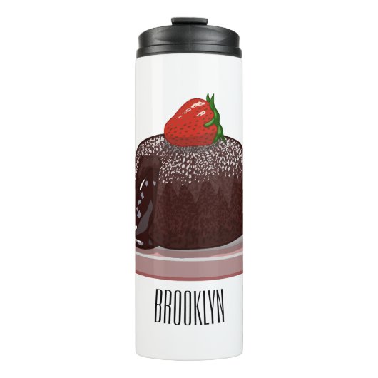 Cartoon van chocolade lava thermosbeker (Voorkant)