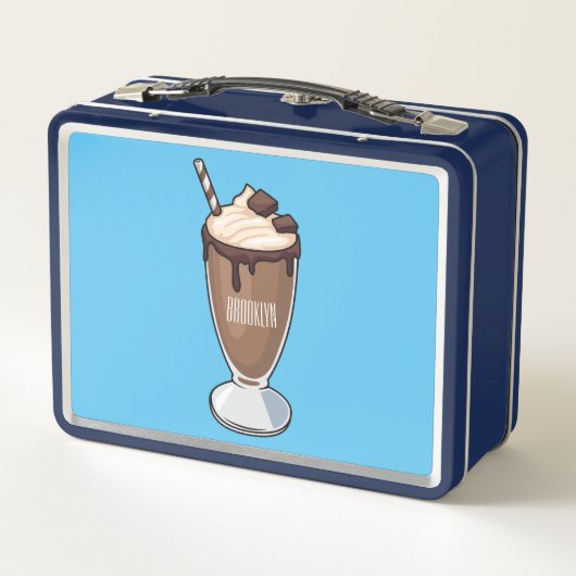 Cartoon van chocolade-mokshake (Achterkant)