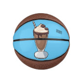 Cartoon van chocolade-mokshake basketbal (Voorkant)