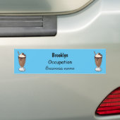 Cartoon van chocolade-mokshake bumpersticker (Op auto)