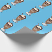 Cartoon van chocolade-mokshake cadeaupapier (Hoek)