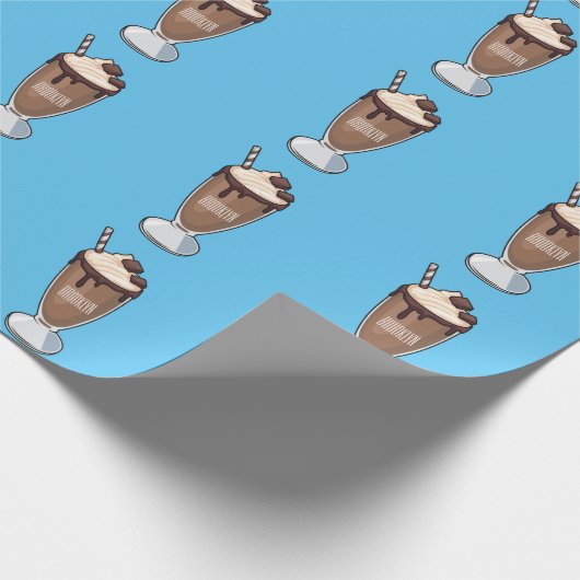 Cartoon van chocolade-mokshake cadeaupapier (Hoek)