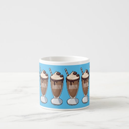Cartoon van chocolade-mokshake espresso kop (Voorkant)