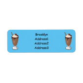 Cartoon van chocolade-mokshake etiket (Voorkant)