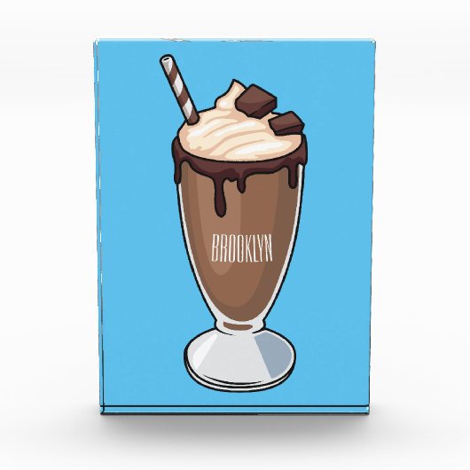Cartoon van chocolade-mokshake fotoblokken (Voorkant)