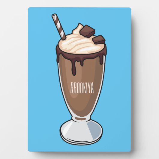 Cartoon van chocolade-mokshake fotoplaat (voorkant)