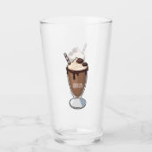 Cartoon van chocolade-mokshake glas (Voorkant)