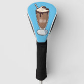 Cartoon van chocolade-mokshake golfheadcover (Voorkant)